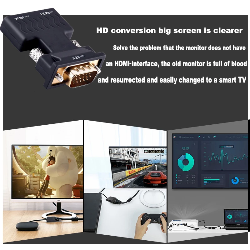 INGELON 1080P HDMI-совместимый Женский адаптер-Переходник VGA с 3 5 мм стерео аудио кабелем