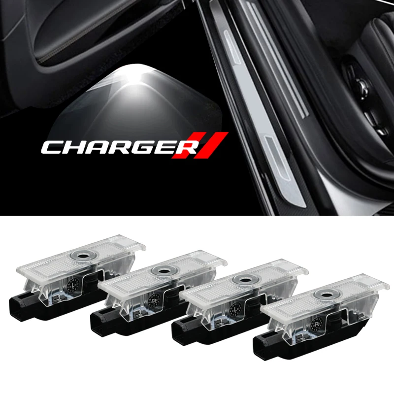 

2-4 pcs For Dodge Charger Logo Door Light LED HD Letters Badge Insignia Projector Courtesy Welcome Light Shadow Ghost Lamp 12V