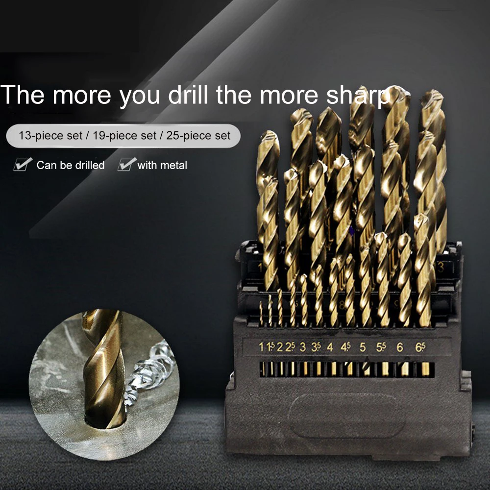 

M42 High Speed Steel Three-blade Cutter Bit Set 13PCS 19PCS 25PCS Electric Drill Bench Drill Bit Accessories Metal Drilling Tool