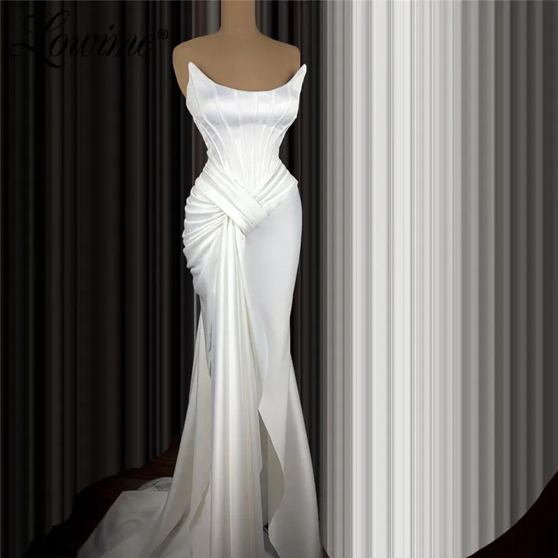 Простые дешевые белые вечерние платья длинные платья-русалки женские атласные