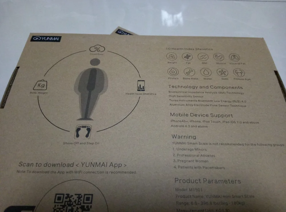 Белые умные YUNMAI, мини-весы, бытовые, премиум-поддержка, Bluetooth, приложение, процент жира, цифровые весы для взвешивания жира