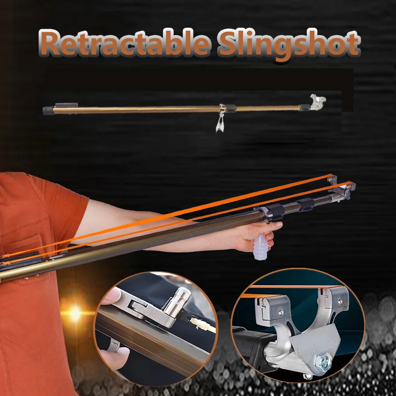 

High Power Outdoor Precision Shooting Slingshot Retractable Folding Slingshot with High Quality Latex Rubber Band 2020 NEW