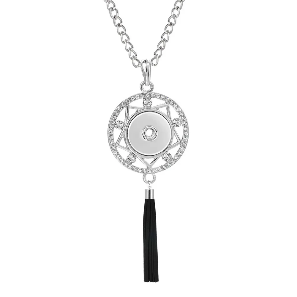 Новое ожерелье для ювелирных изделий металлическая Длинная кисточка 18 мм кнопки