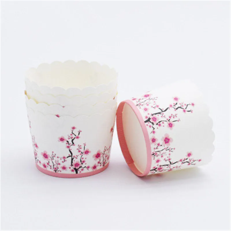 

50Pcs Wedding Flower Muffin Cupcake Paper Cups Case Cupcake Liner Baking Cup Tray Wedding Party Muffin Wrapper Decorating Molds
