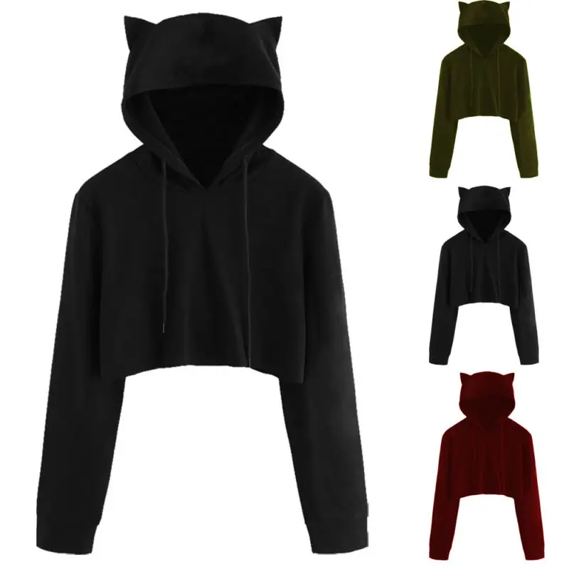 Осенняя Сексуальная Женская Спортивная толстовка с длинным рукавом однотонный