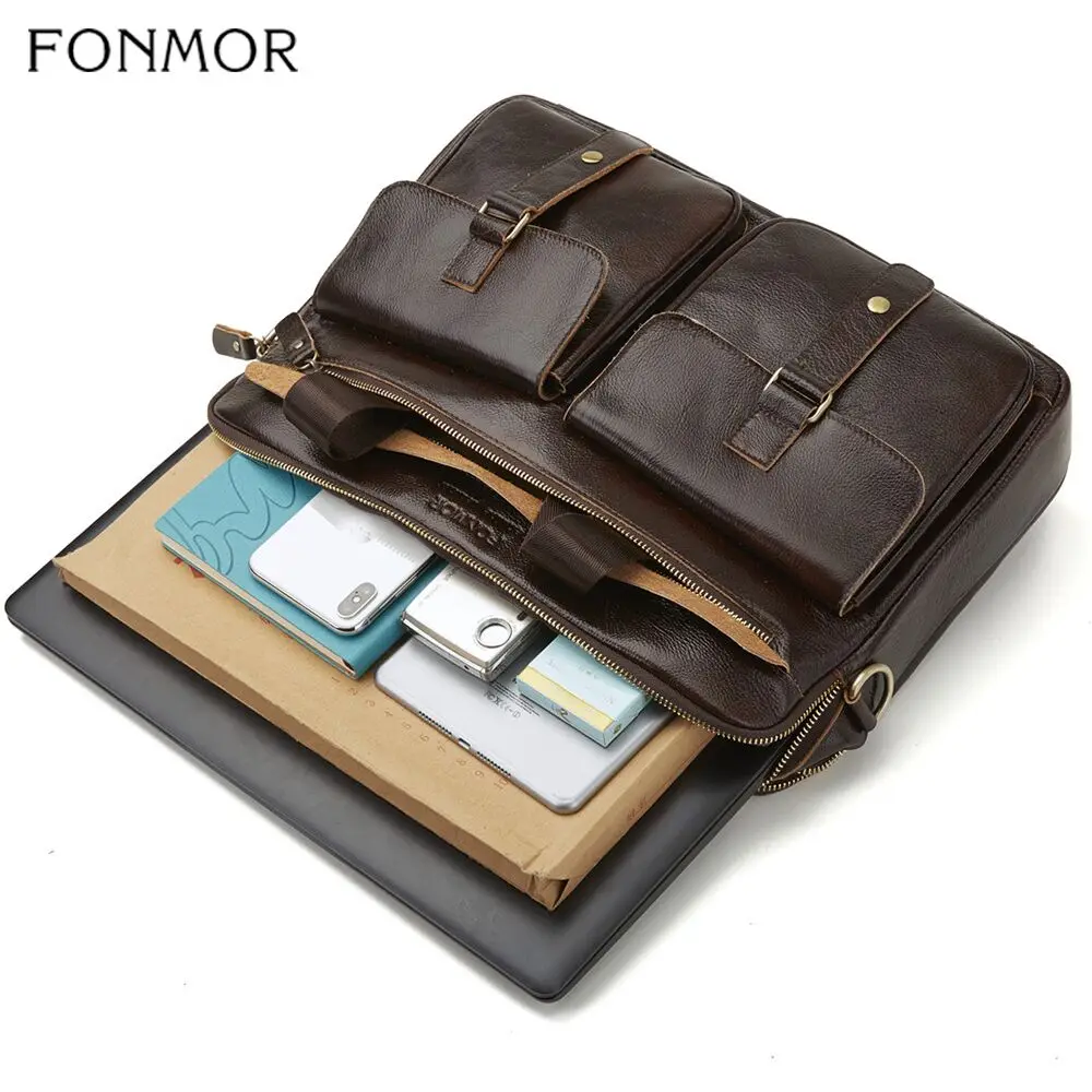 FONMOR мужской портфель, сумки для деловая сумка для мужчин, комплект из 2 предметов, сумки высокого качества, Кожаные Офисные Сумки через плечо, сумка-тоут