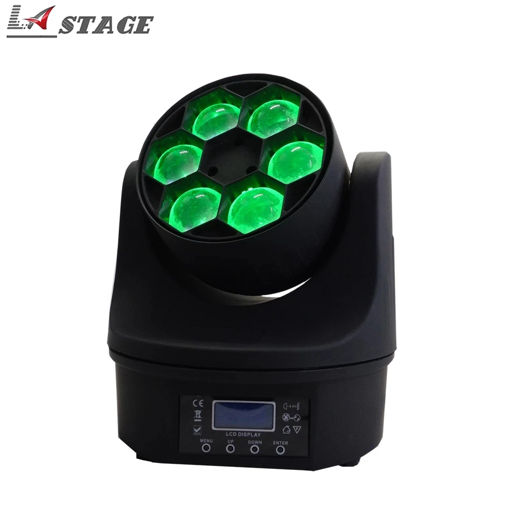 

Бесплатная доставка, светодиодный мини-светильник Dj s, пчелиный глаз, светодиодсветильник Подвижная головка, световой луч с эффектом 6x15 Вт, RGBW, 4 в 1, светодиодная лампа каналов для сцены, дискотеки, бара