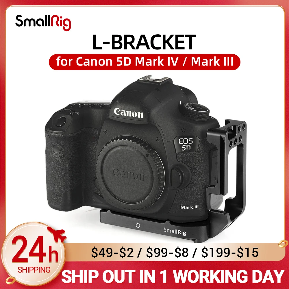 

Smallrig 5D Mark 4 Camera L Plate L-Bracket for Canon 5D Mark IV / Mark III With Quick Release Arca Style Camera Plate 2202B