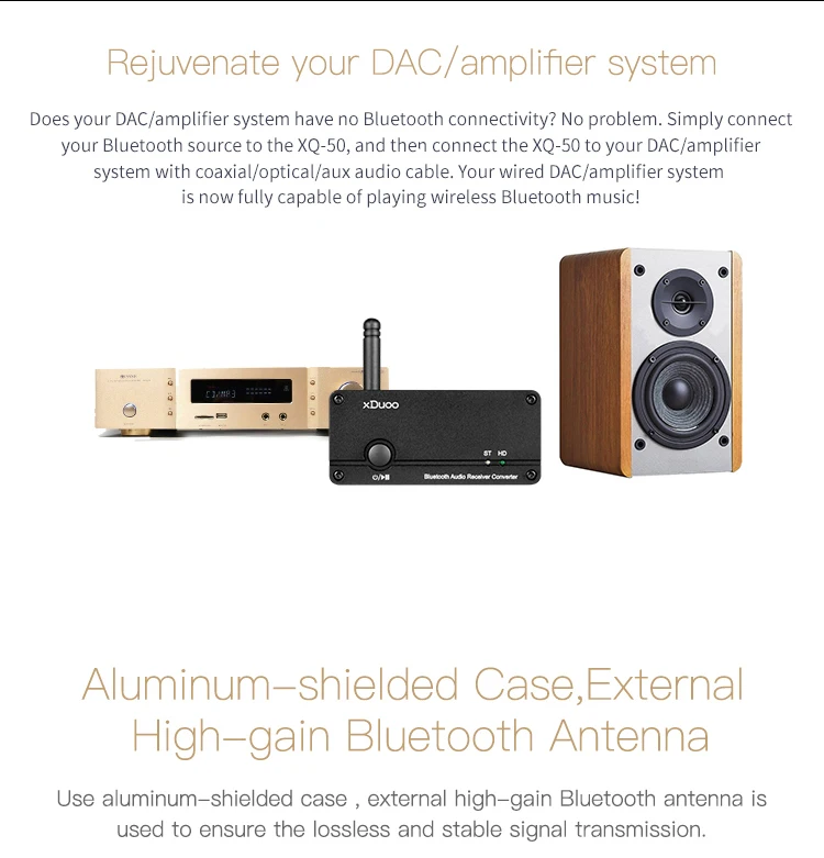 XDUOO XQ 50 Buletooth 5 0 аудио приемник конвертер ПК USB DAC ES9018K2M чип Поддержка APTX/SBC/AAC XQ50