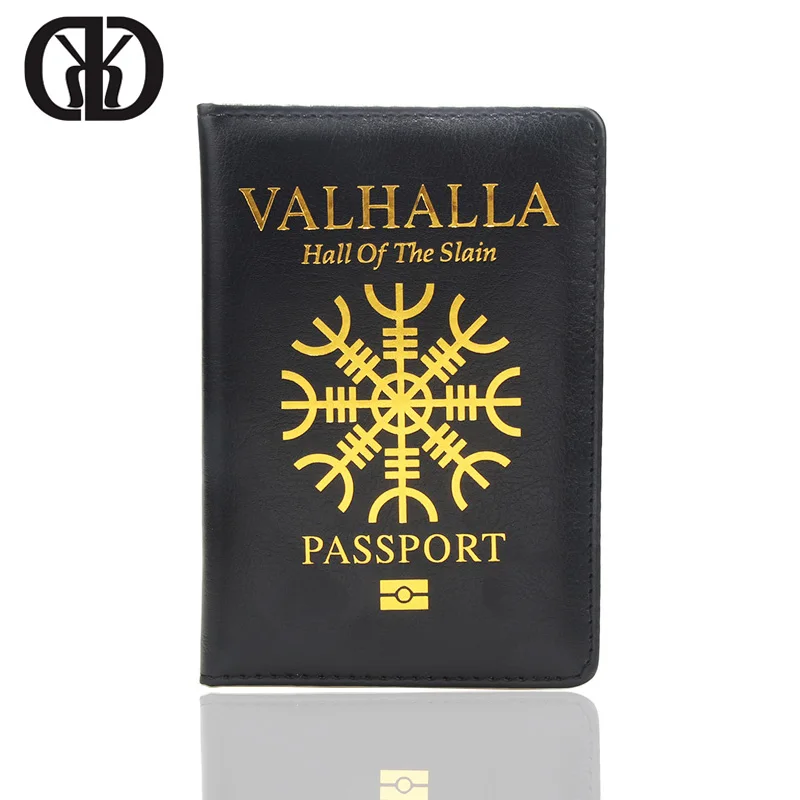 HEQUN бренд вальгаллу Обложка для паспорта черного цвета зал убитого из