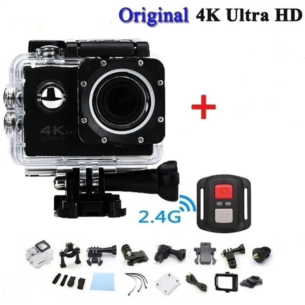 Дешево Спортивная Экшн-камера Ultra HD 4K, видеокамера с Wi-Fi, видеорегистратором 16 Мп, уличная водонепроницаемая для подводной съемки велосипеда