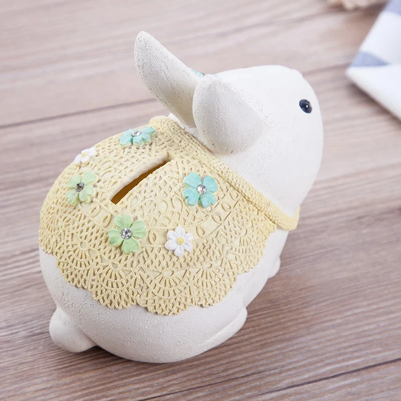 Копилка в виде симпатичного кролика 13*15 см животного креативные копилки