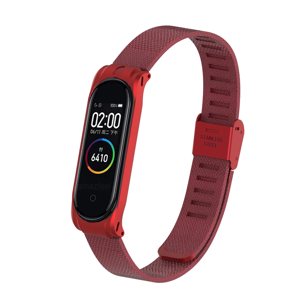 Браслет Amazfeel для mi band 4 металлический ремешок mi band 4 ремешок на запястье из нержавеющей стали ремешок для mi band 3 mi band 3 ремень