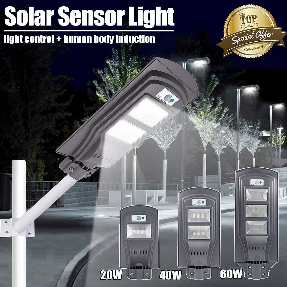 Светодиодный уличный фонарь Smuxi высокого качества на солнечной батарее 20 Вт/40