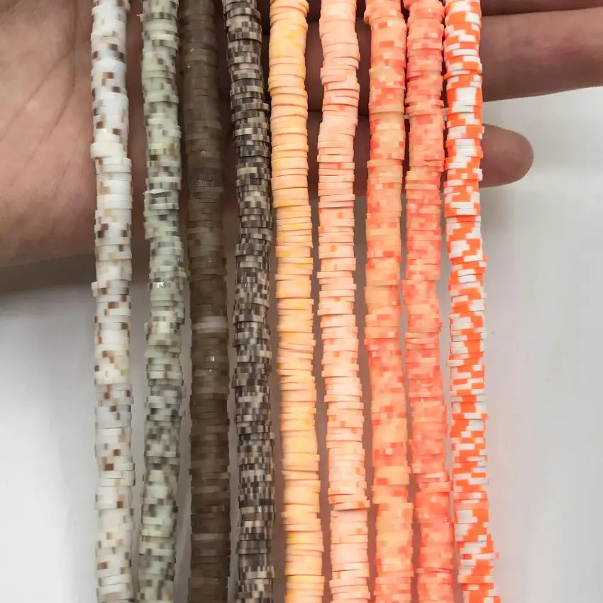 Полимерная глина серии оранжевого цвета 10 нитей в партии круглые бусины из