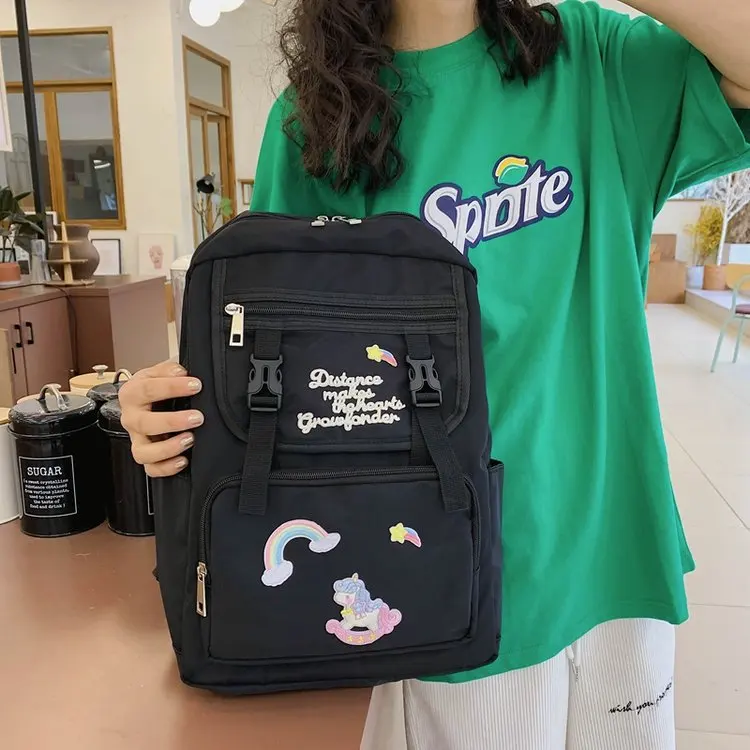 

Harajuku personality creative embroidery stickers student schoolbag wild campus boys and girls backpack