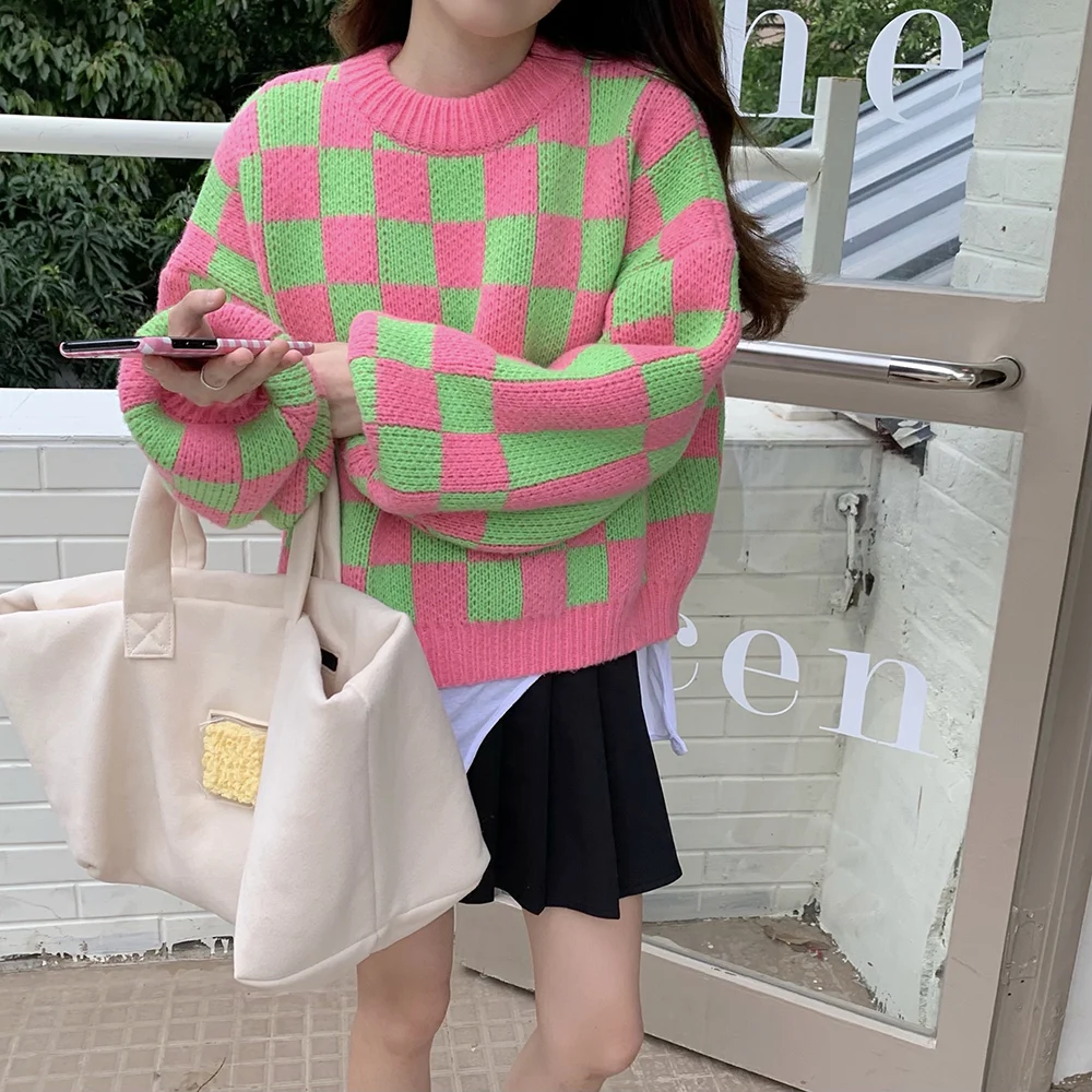 Повседневный женский свитер с круглым вырезом женские свитера свободного кроя в