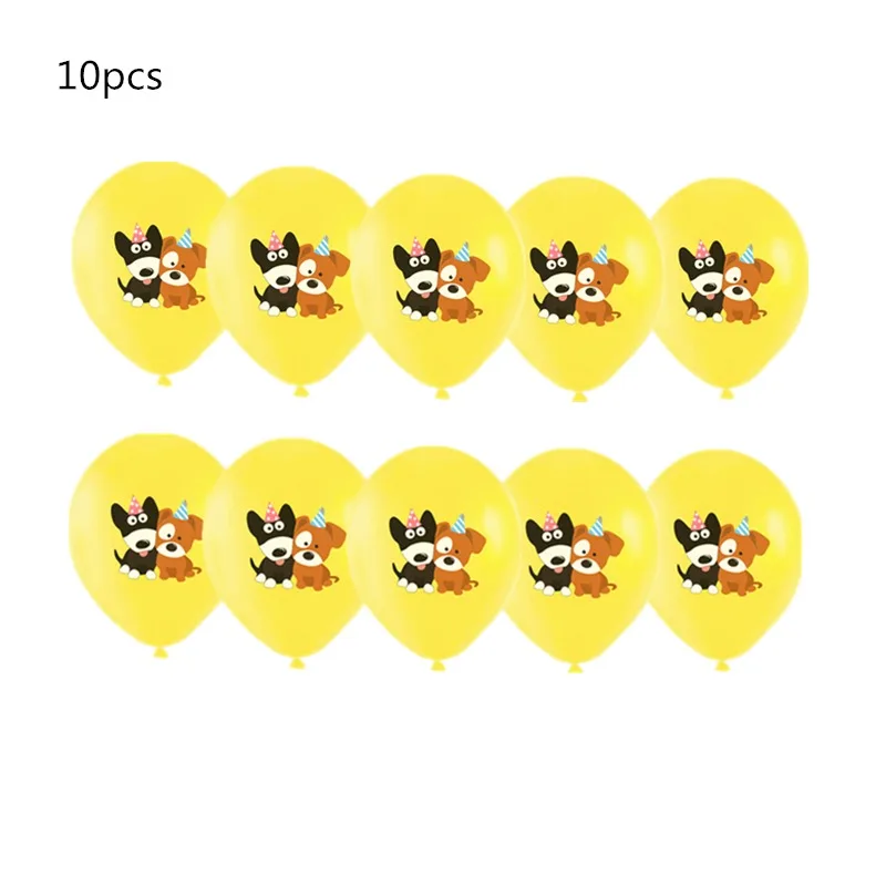 Dog yellow 10 шт. 12 дюймов Единорог латексные шары собака день рождения баллон гелия украшения пчела Акула панда надувные globos детские игрушки - Цвет: Dog yellow