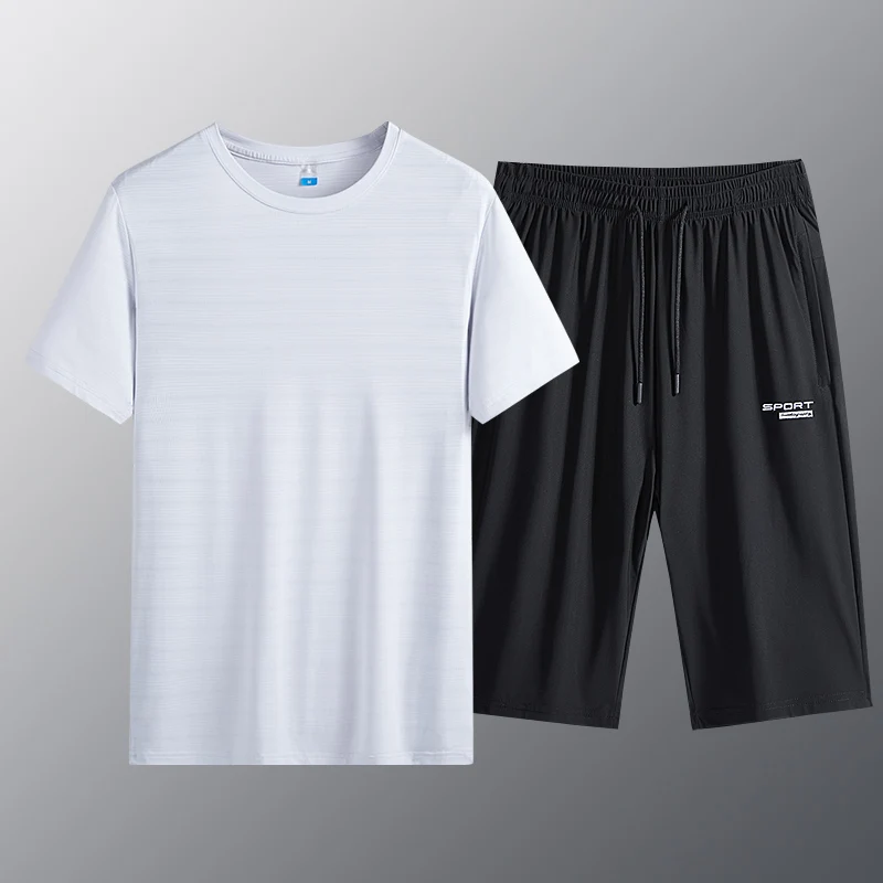 

Комплект спортивной одежды Summe мужской, дышащая футболка с коротким рукавом и шорты, повседневная одежда, костюм для баскетбола и тренирово...