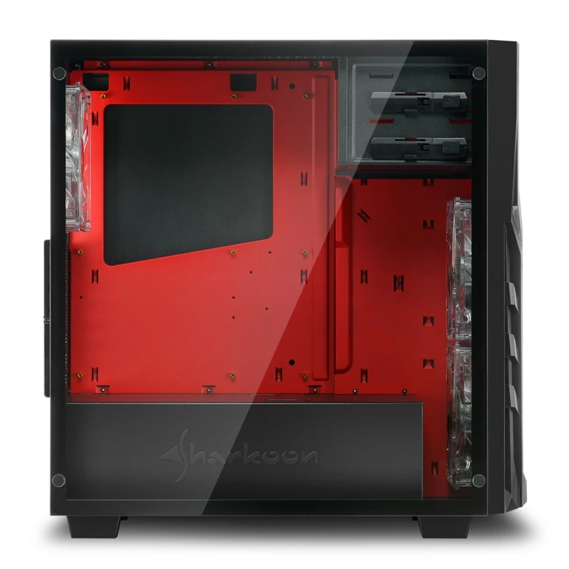 Корпус Sharkoon DG7000 G red ATX mATX Mini ITX Midi Tower 2xUSB 2.0 3.0 Audio 3x140mm fan без БП led blue акрил| |