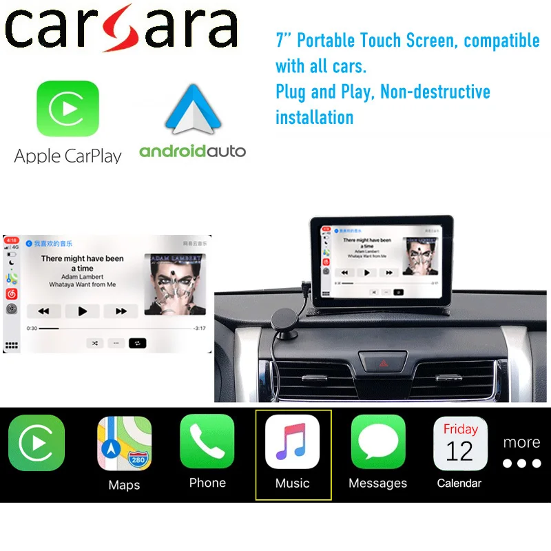 Монитор Apple Carplay сенсорный экран для всех автомобилей 7 дюймов портативный