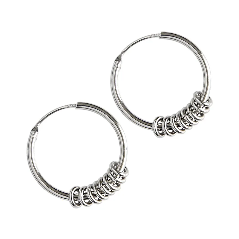 

Japan And South Korea Hot Selling 925 Sterling Silver Earrings Circle Design Simple INS Trend Style Personality Female Jewelry