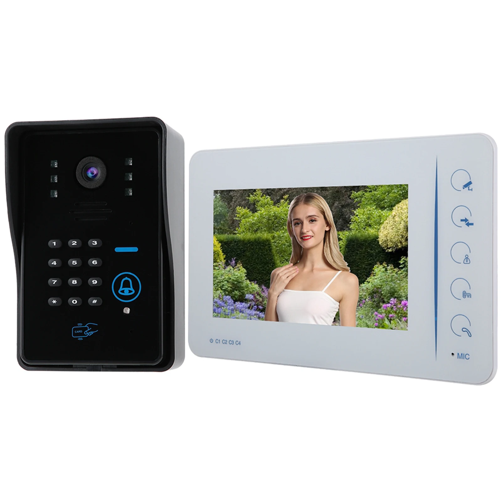 WI FI дверной звонок 7 дюймов ЖК дисплей монитор домофон Камера видео для Система