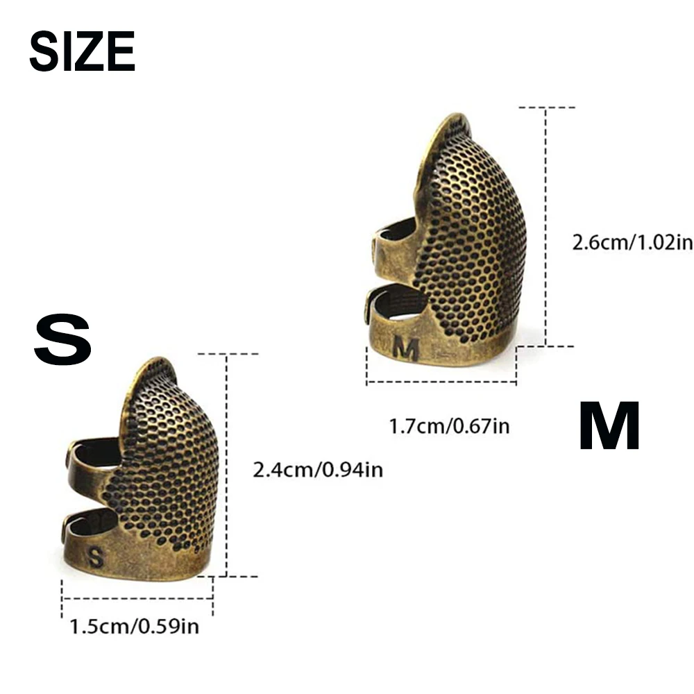 Наперсток для шитья Регулируемая Защита пальцев с кольцом металлические