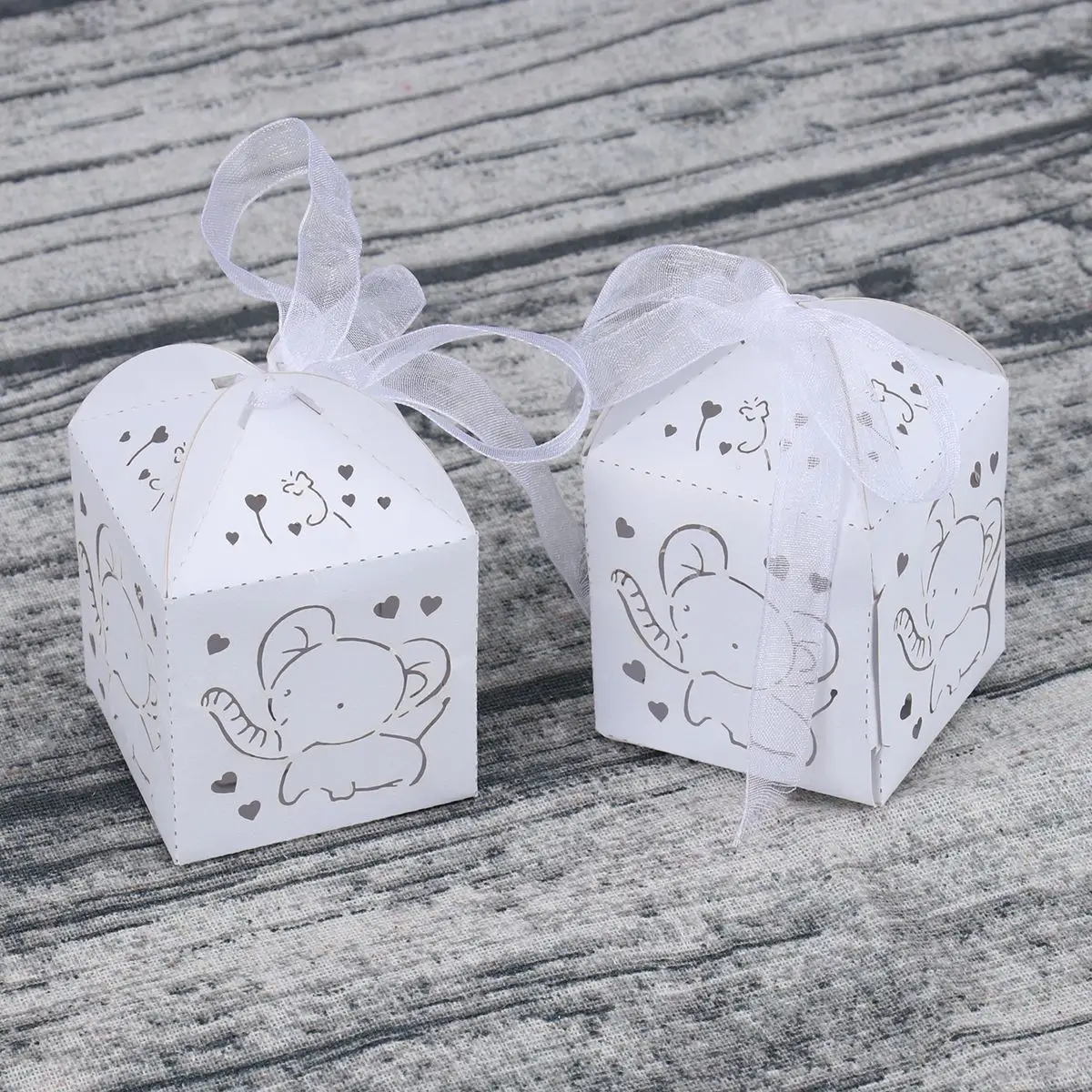 50 шт. ажурные модные коробки для конфет С Рисунком Слона подарочные пакеты