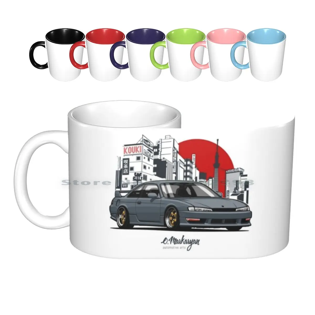 

Silvia S14 ( 200sx ) Kouki Ceramic Mugs Coffee Cups Milk Tea Mug Cars Automotive Automobile Stance Sportcar Japan Drift Legend