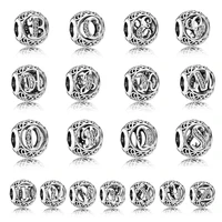 925 sterling silver beads diy alphabet letter beads charms for original pandora charms women bracelets bangles jewelry
