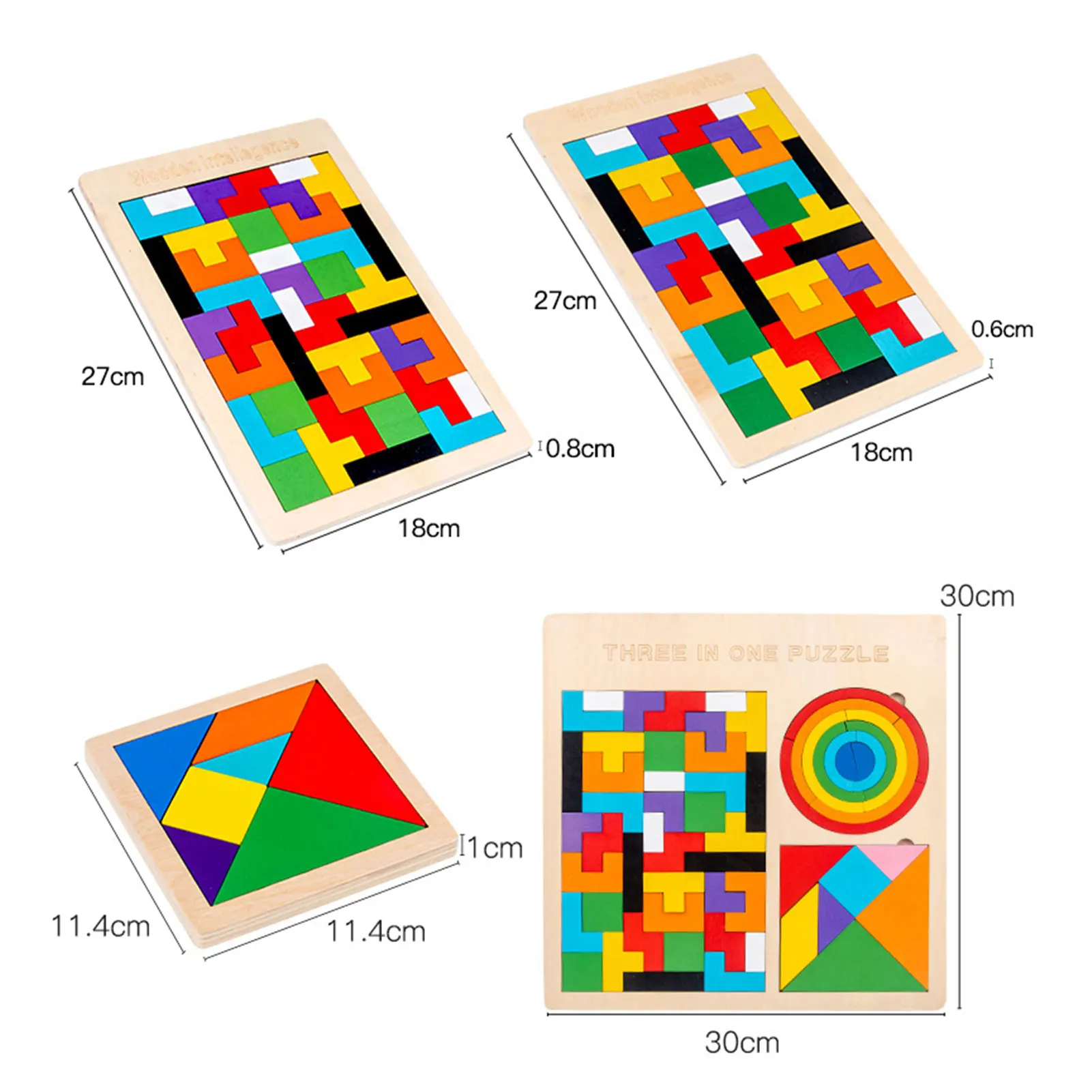 

30cm Wooden Rainbow Puzzle Blocks Magnetic Early Education Toy For Kids Baby Learning