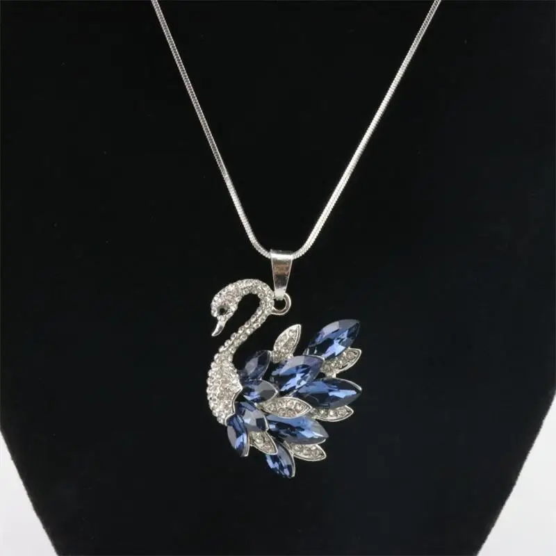 

Swan Zircon Wings Sweater Chain Necklaces Charm Women Pendant Necklace Party Accessories Jewelry