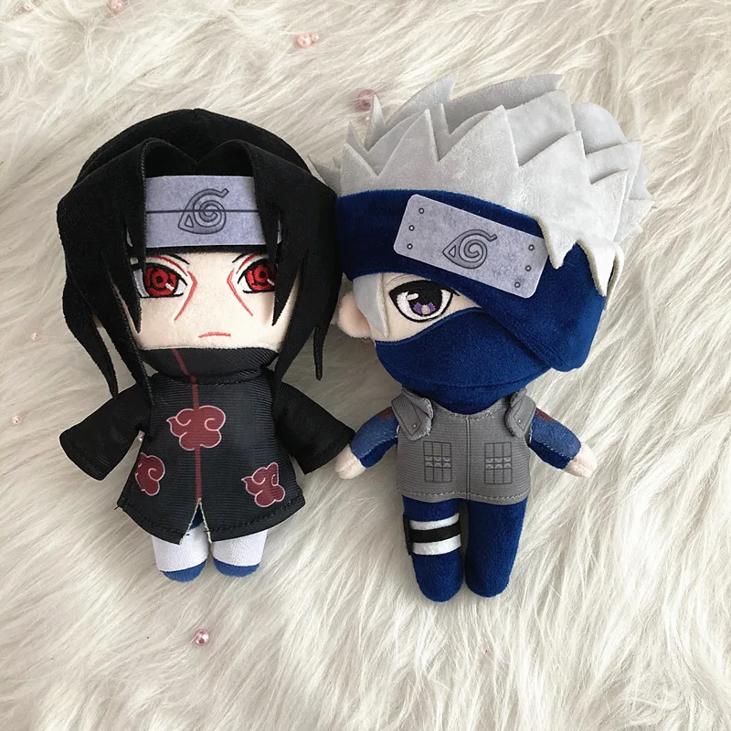 Stuffed Anime Naruto Dolls Copy Ninja Kakashi Uchiha Sasuke Itachi Naruto 20cm Plush Toys For Children Collectibles Kawaii Gifts