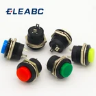 12 шт., встроенный кнопочный переключатель SPST без Красной круглой крышки, 6 цветов, 6 А125 В, 3 а250 В переменного тока