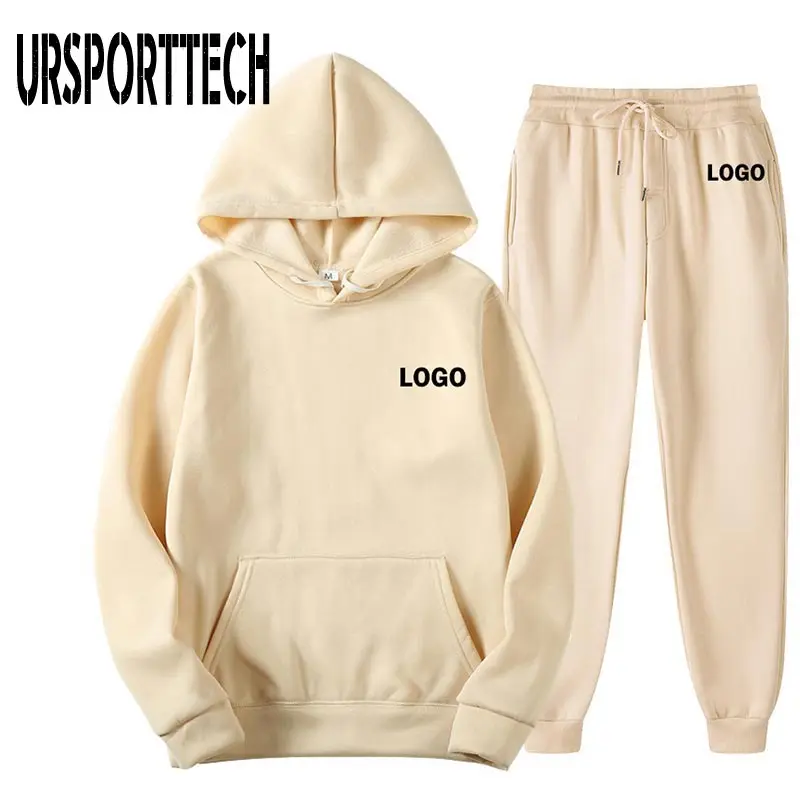 Customized Tracksuit Men Set Autumn Casual Men's Hoodies+Pants Two-Piece Print Your Own Design Tracksuit Trendy Sportswear Sets