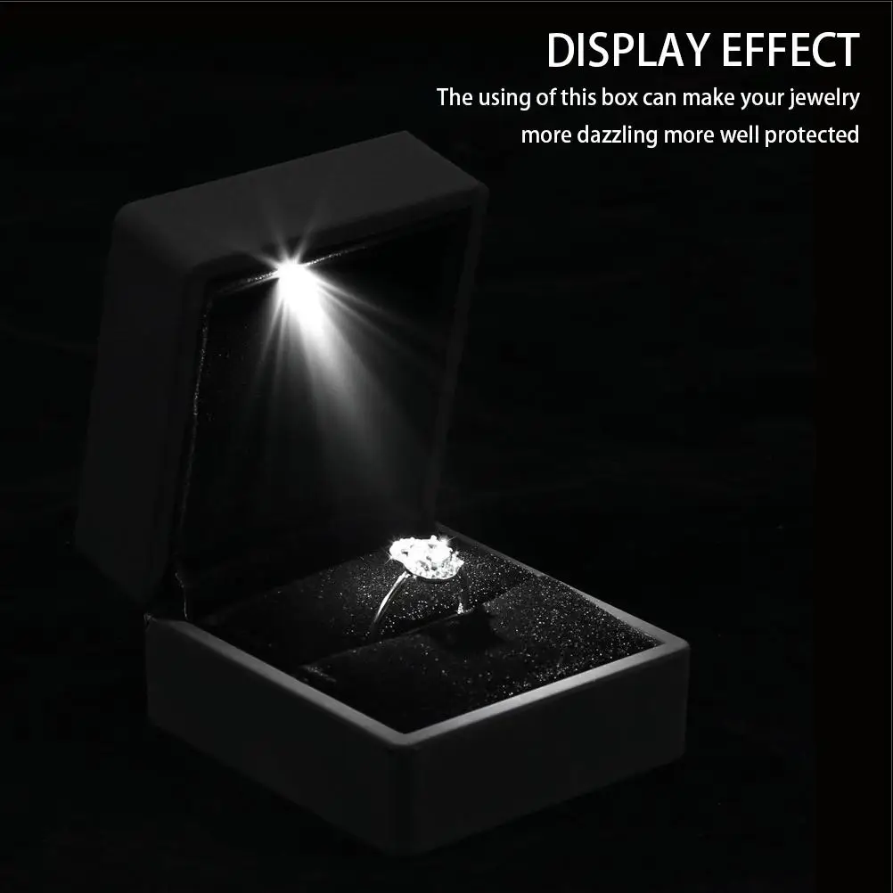 Светодиодный ная коробка для колец 1 шт. креативная с подсветкой свадебного