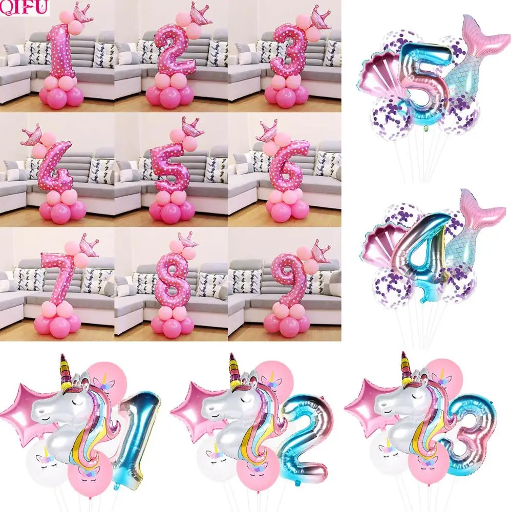 QIFU 17 шт. воздушный шарик с цифрами шары на день рождения украшения детский шар из