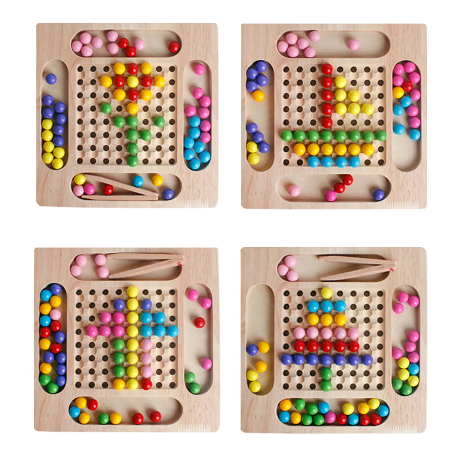 

Wooden Fun Board Game Educational Toy Rainbow Bead Game For Kids Educational Toy Cognitive Ability Learning Toys For Kids