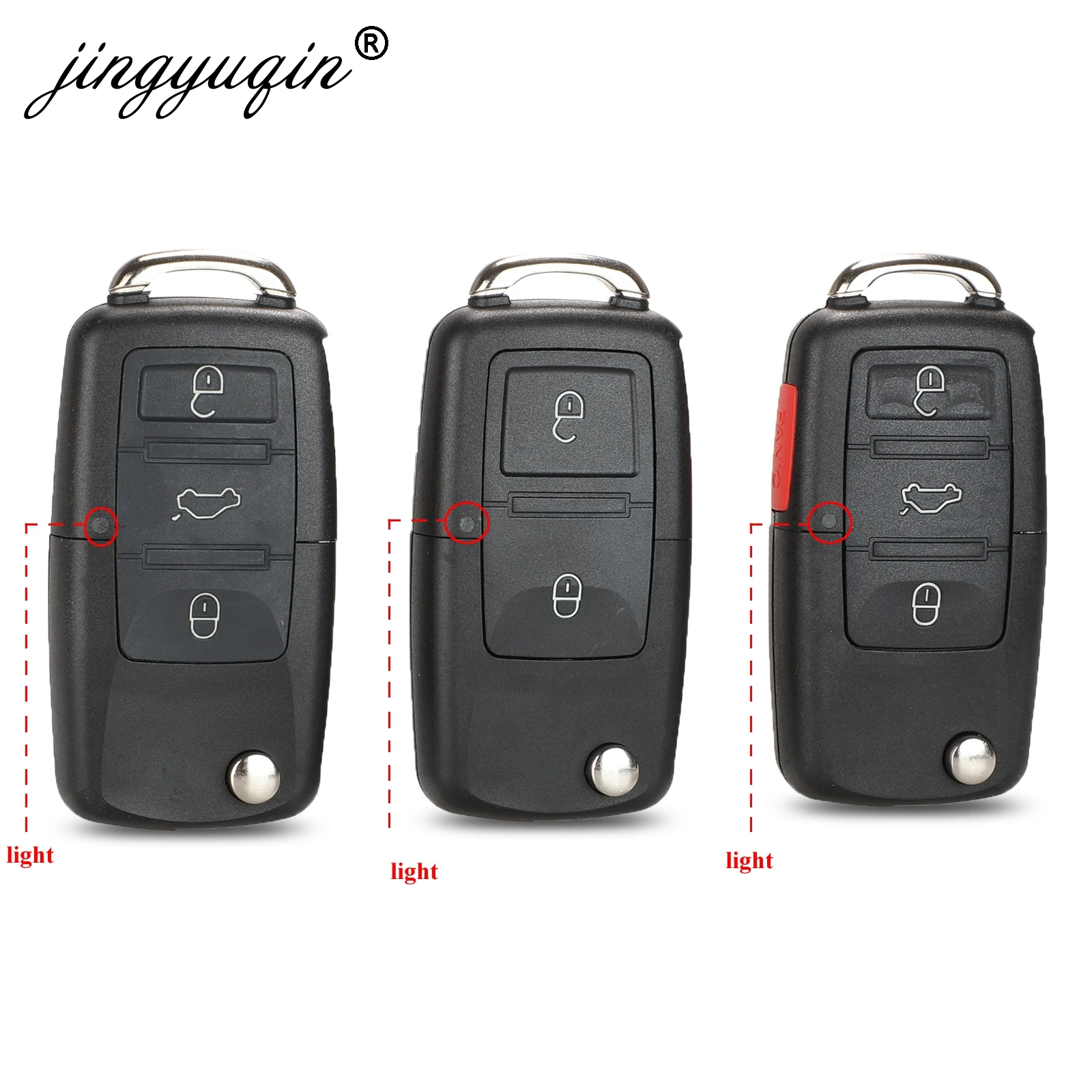 Складной пульт дистанционного управления jingyuqin 2/3/4 BTN чехол-брелок для VW Golf Passat Polo