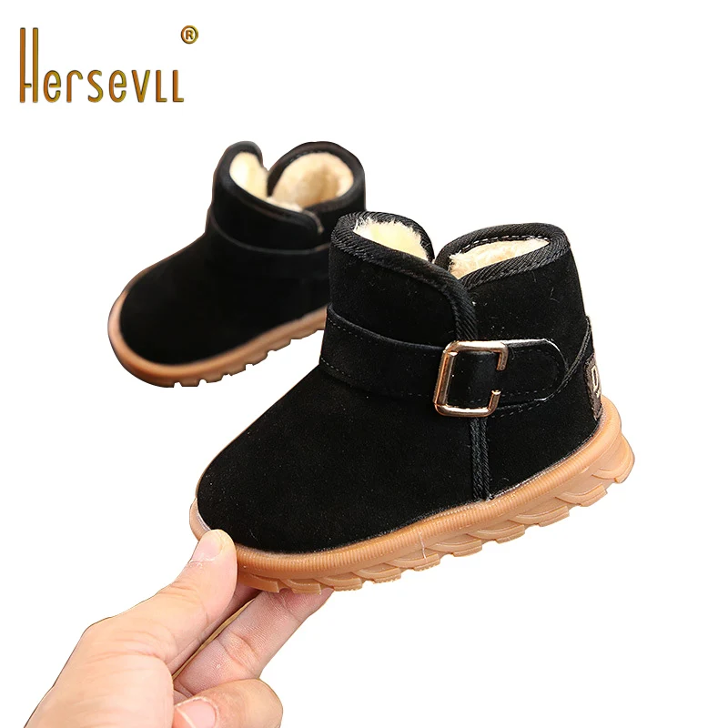 Магазин Зимние плюшевые теплые ботинки для малышей Детские зимние Обувь