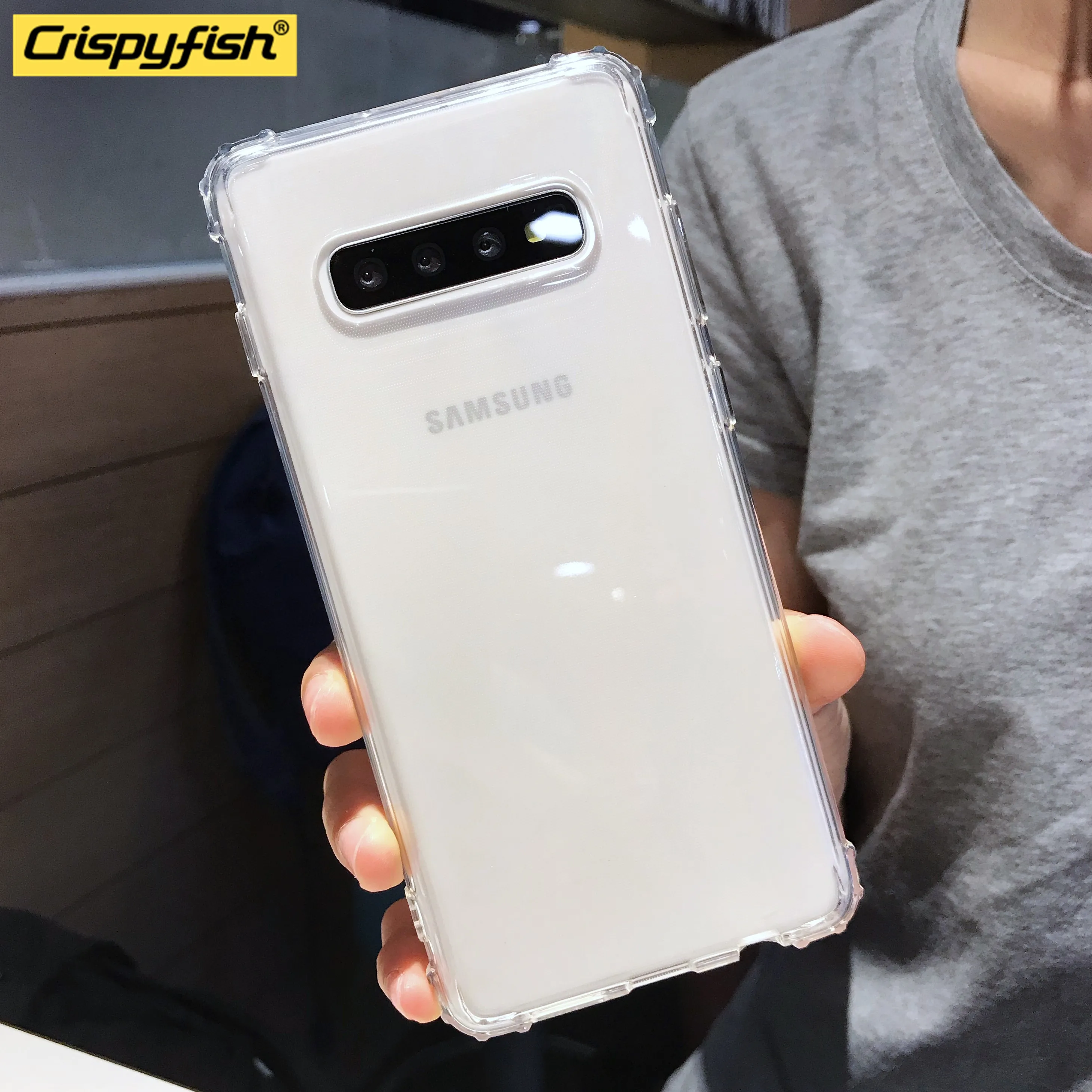 Модный прозрачный противоударный силиконовый чехол-бампер для телефона SAMSUNG J330