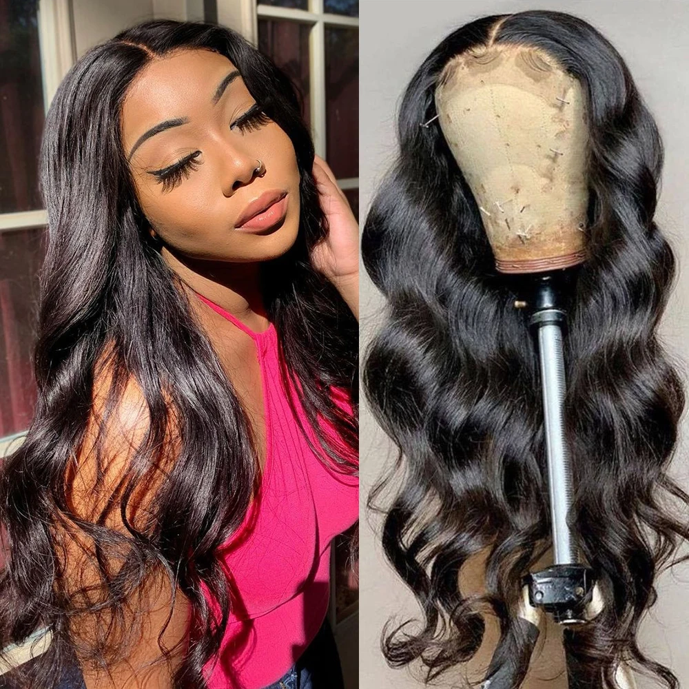 Indian Body Wave 4x4 Lace Closure Wigs Pre Plucked 13x4/13x6 Lace Frontal Human Hair Wigs for Women 5x5 HD Lace Closure Wig