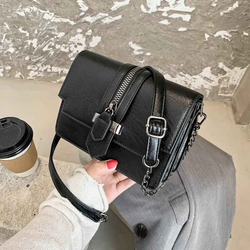 

Pure Color Chain Soft PU Leather Crossbody Shoulder Bag Women High quality designer Handbags Women Fashion Handbags and purse