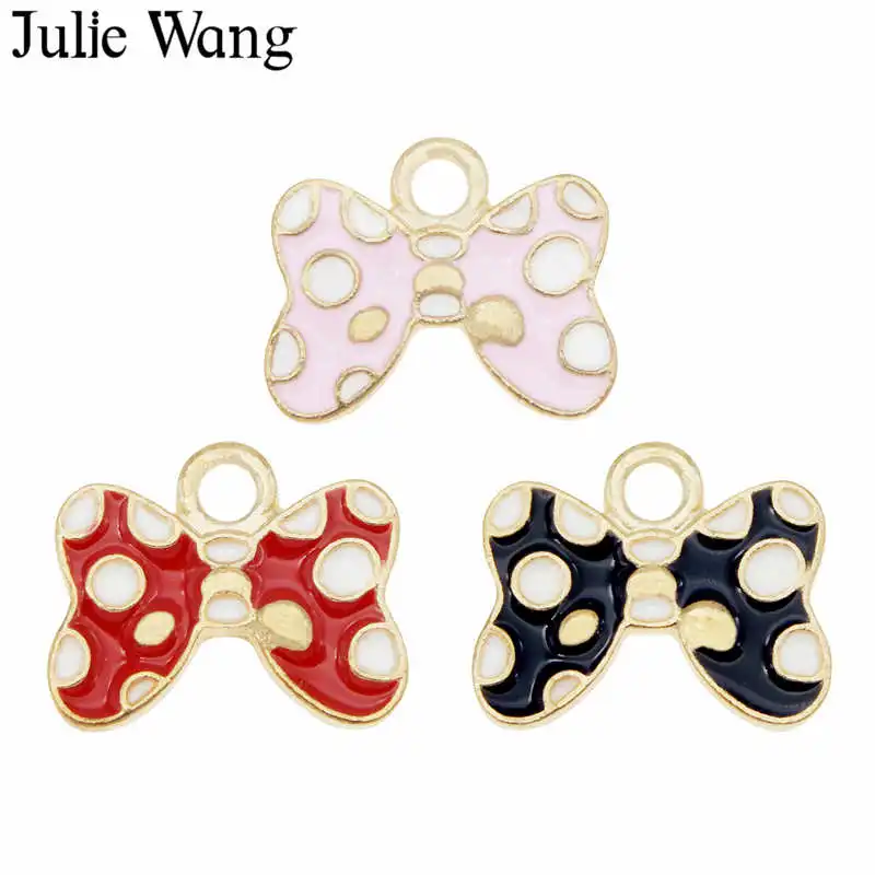 6 шт. эмалированный галстук бабочка Julie Wang черный розовый красный сплав