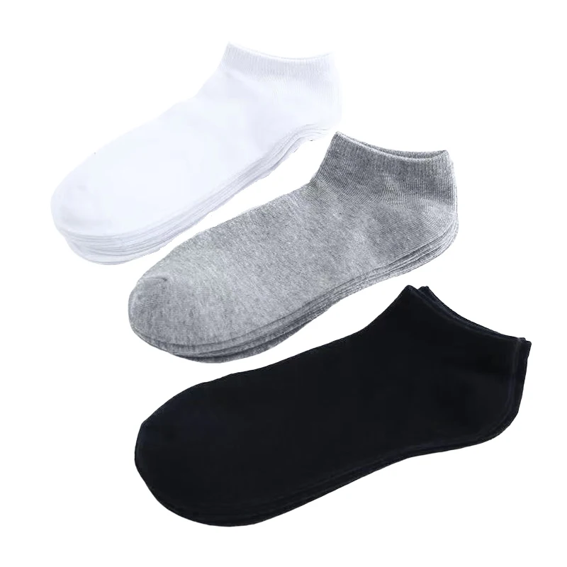 

DOYOULOVE Men's Fashion Cotton Big Size Short Ankle Socks High Quality Black White Gray Common Male Casual Business Collocation