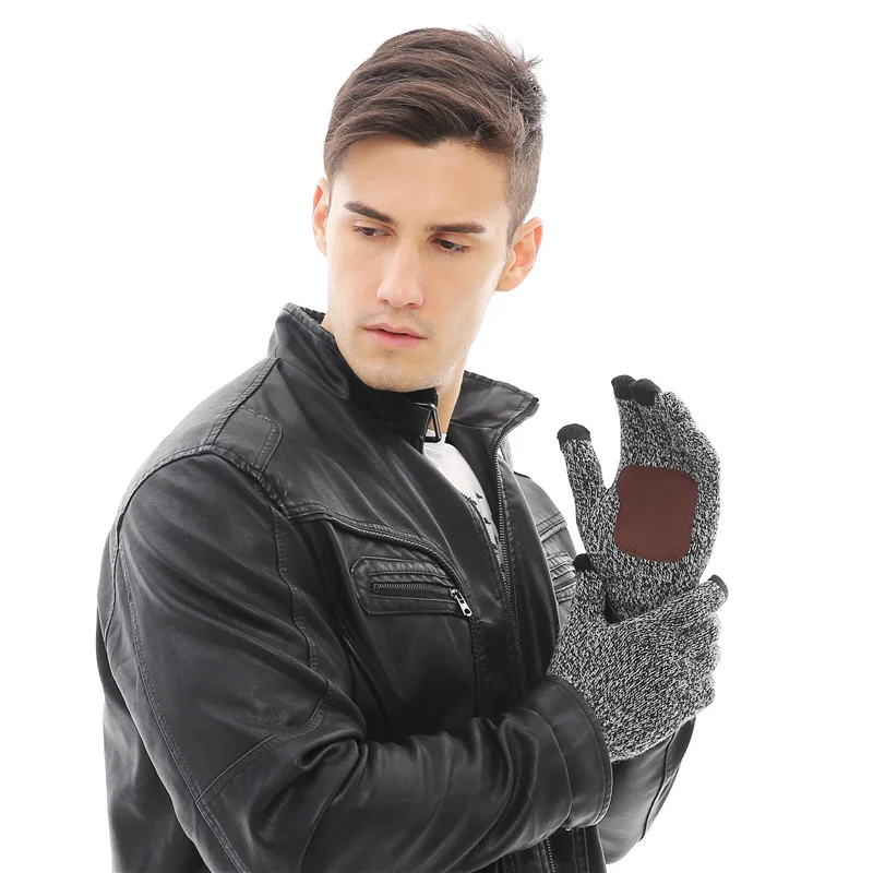 3PCS Winter Hats for Men Hat Scarf Gloves Set Long Brand Knit Beanie Caps Gift HSM003 | Аксессуары для одежды