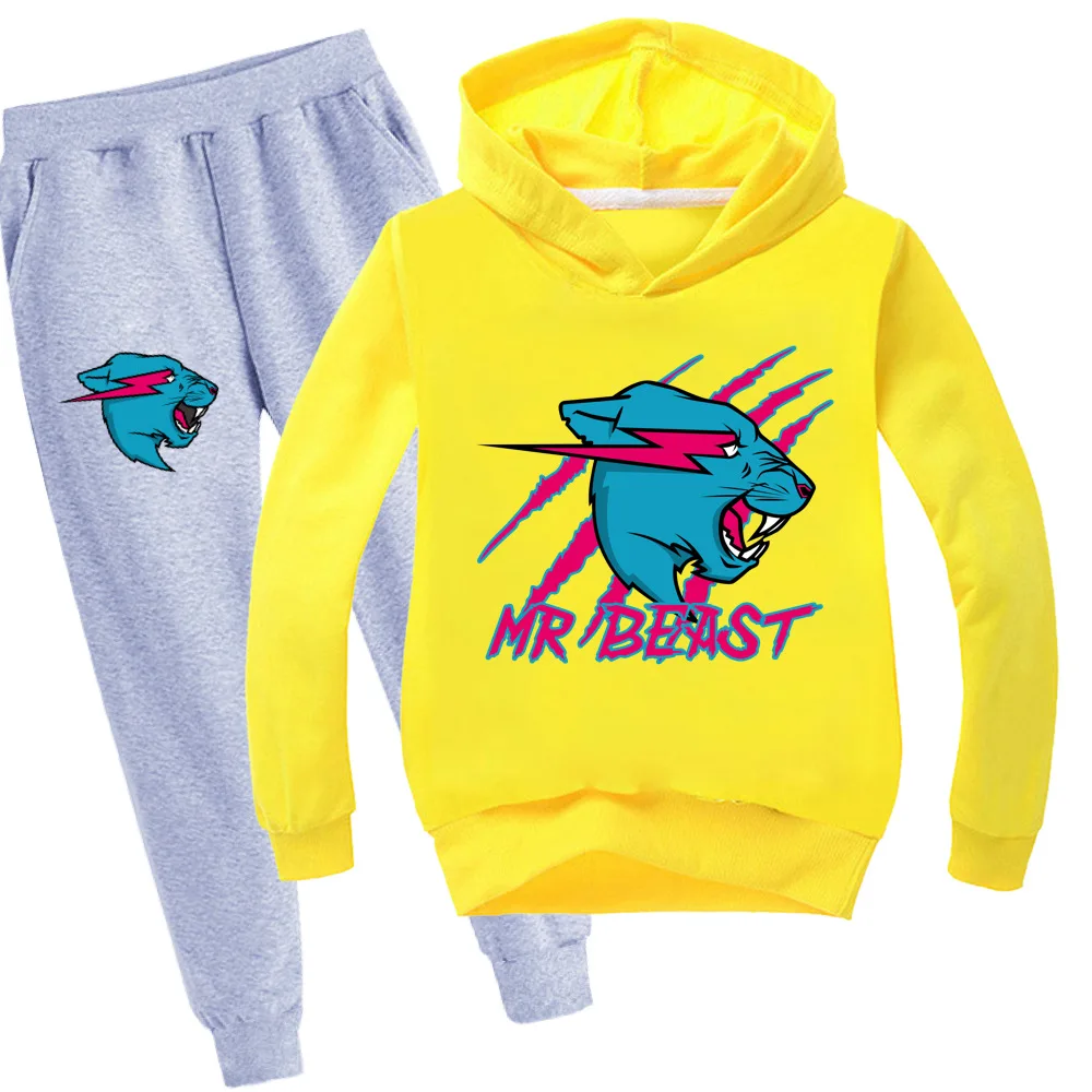 Children Sets Cat Costume Kids Sweatshirts Cotton Coat Kids Clothes Cartoon Girls Hoodies Baby Boy Clothes Casual Two Piece Suit