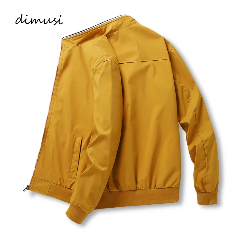

Мужская куртка-бомбер DIMUSI, однотонная Повседневная приталенная деловая куртка с воротником-стойкой, мужская одежда