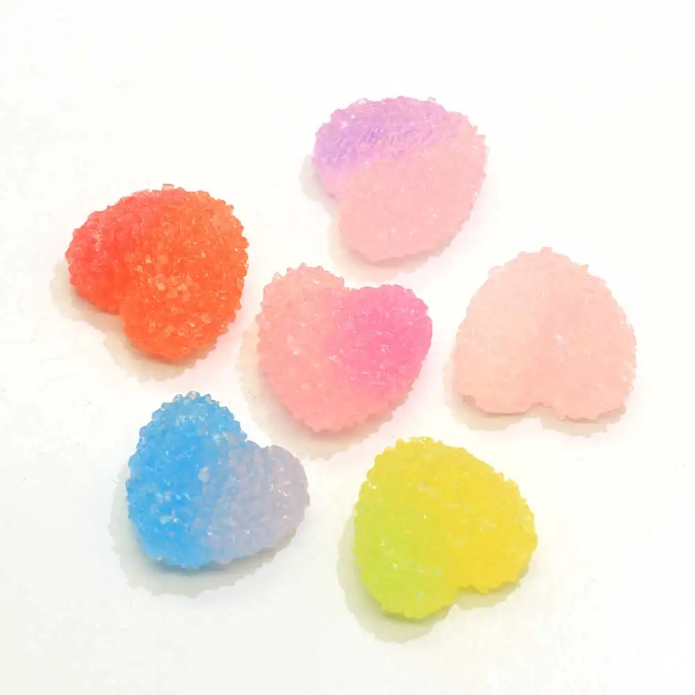 

50/100/красочные конфеты в форме сердца с имитацией градиентной смолы, звездочки, мягкие конфеты для сережек или детские аксессуары для волос